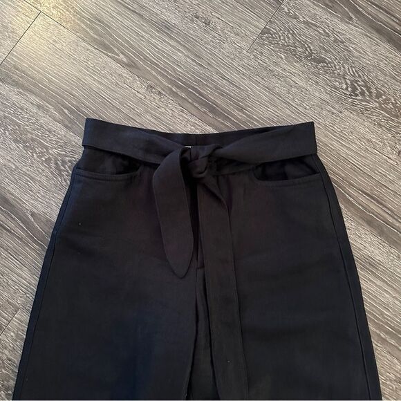 Vince Tie Front Wide Leg Crop Cotton Linen Trouser - Picture 3 of 7